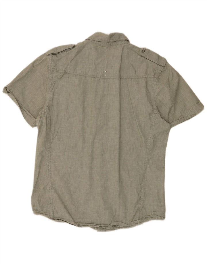 Wrangler Mens Short Sleeve Shirt Large Green Cotton