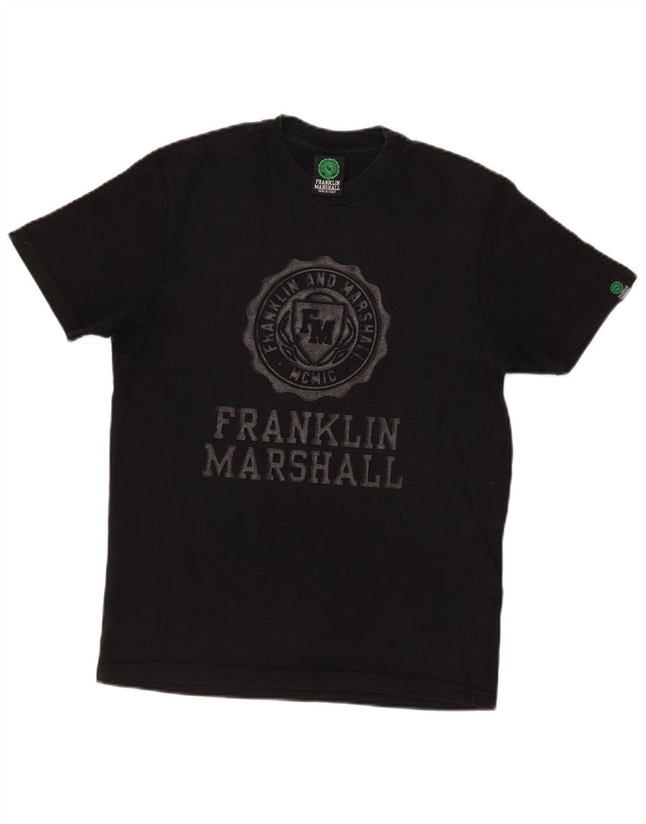 Franklin Marshall Mens Graphic T-Shirt Top Small Black