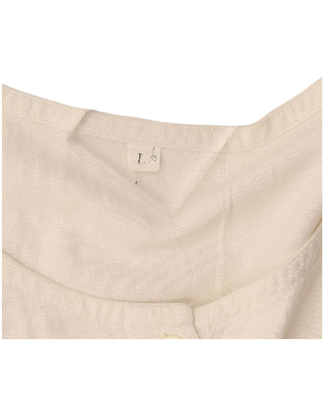 Vintage Womens Sleeveless Maxi Dress UK 14 Large White Linen