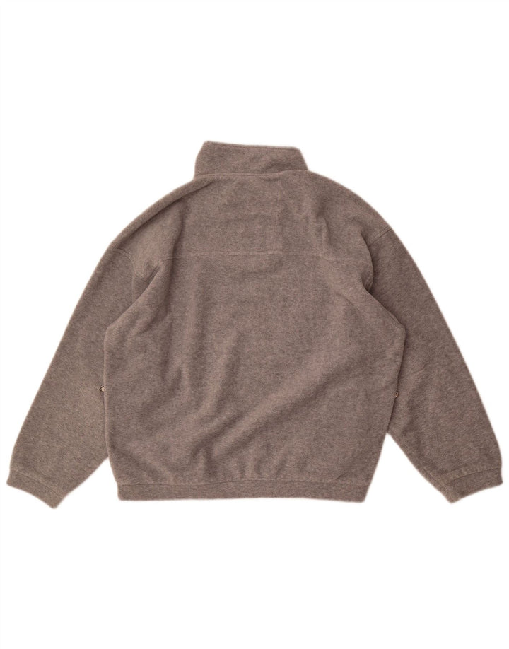 Think Pink Womens Oversized Graphic Fleece Jumper UK 14 Medium Grey Flecked