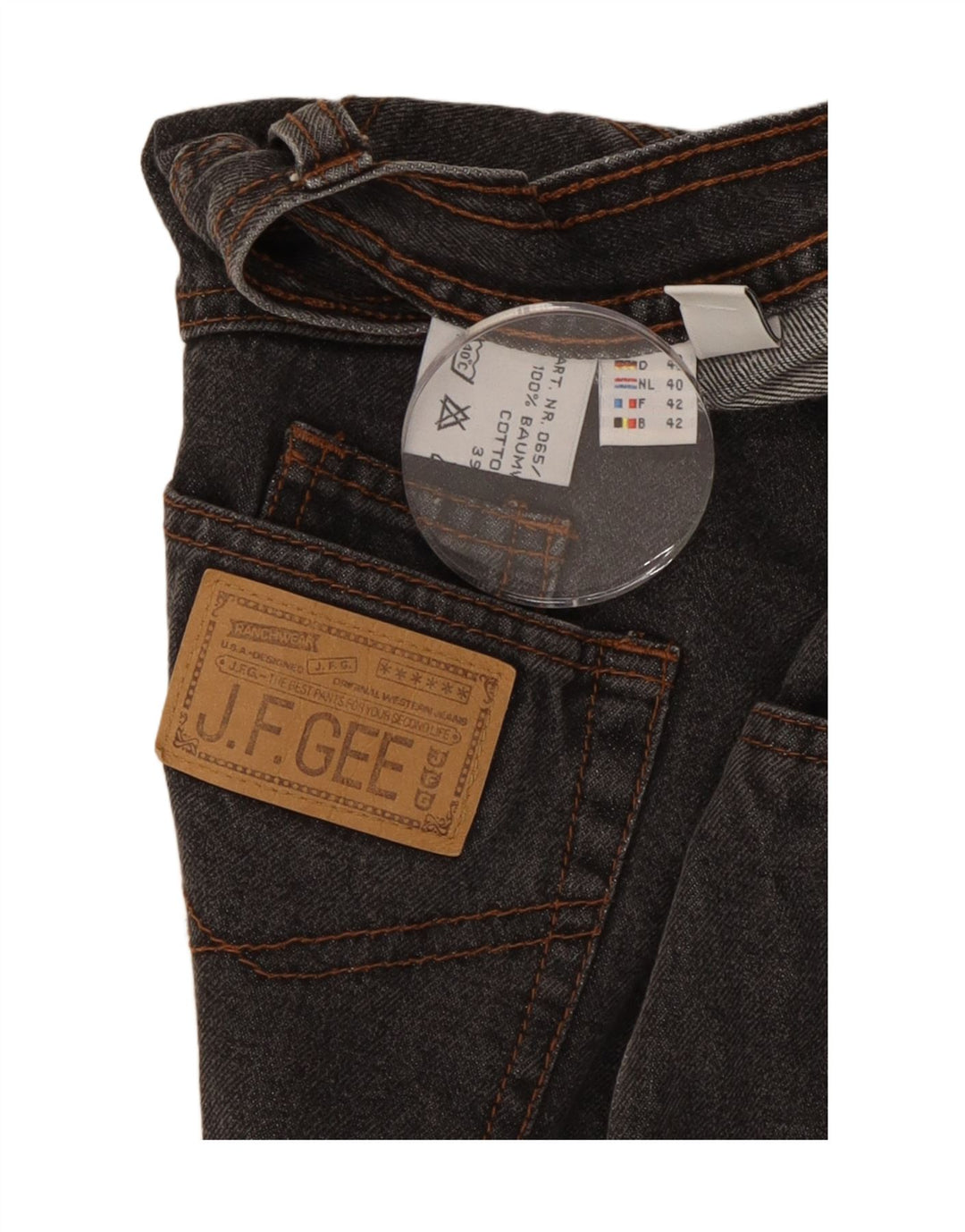 JOHN F GEE Womens Denim Skirt EU 40 Medium W28 Grey Cotton