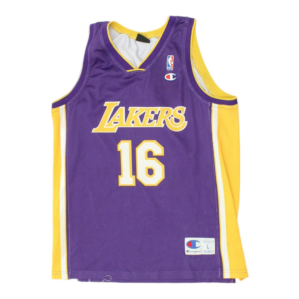 LA Lakers Pau Gasol Champion Mens Purple Jersey | NBA Basketball Tank Top VTG | Vintage Messina Hembry | Thrift | Second-Hand Messina Hembry | Used Clothing | Messina Hembry 