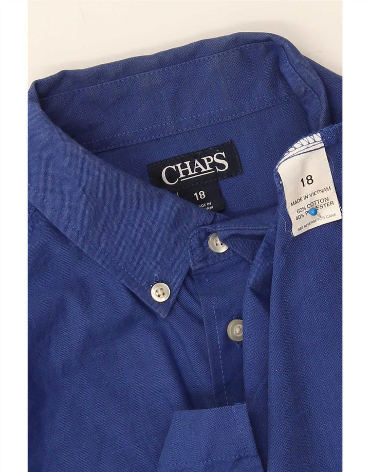Chaps Boys Shirt 15-16 Years Navy Blue Cotton