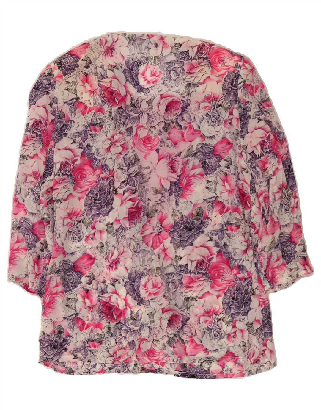 VINTAGE Womens 3/4 Sleeve Blouse Top IT 44 Medium Multicoloured Floral Vintage Vintage and Second-Hand Vintage from Messina Hembry 