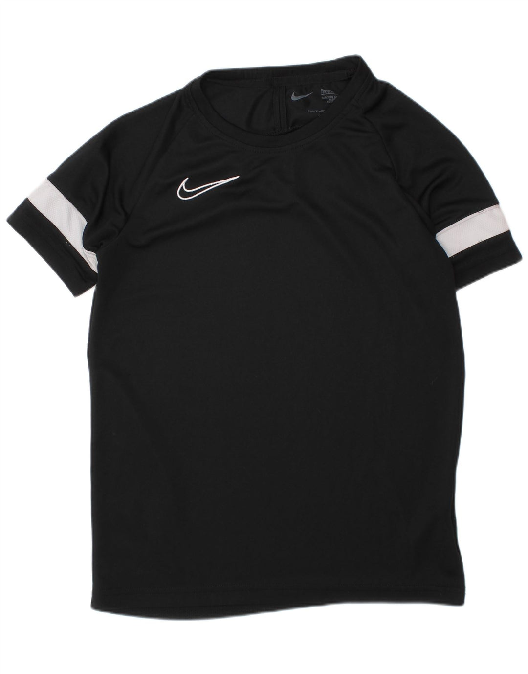 NIKE Boys Dri Fit T-Shirt Top 10-11 Years Medium Black Colourblock
