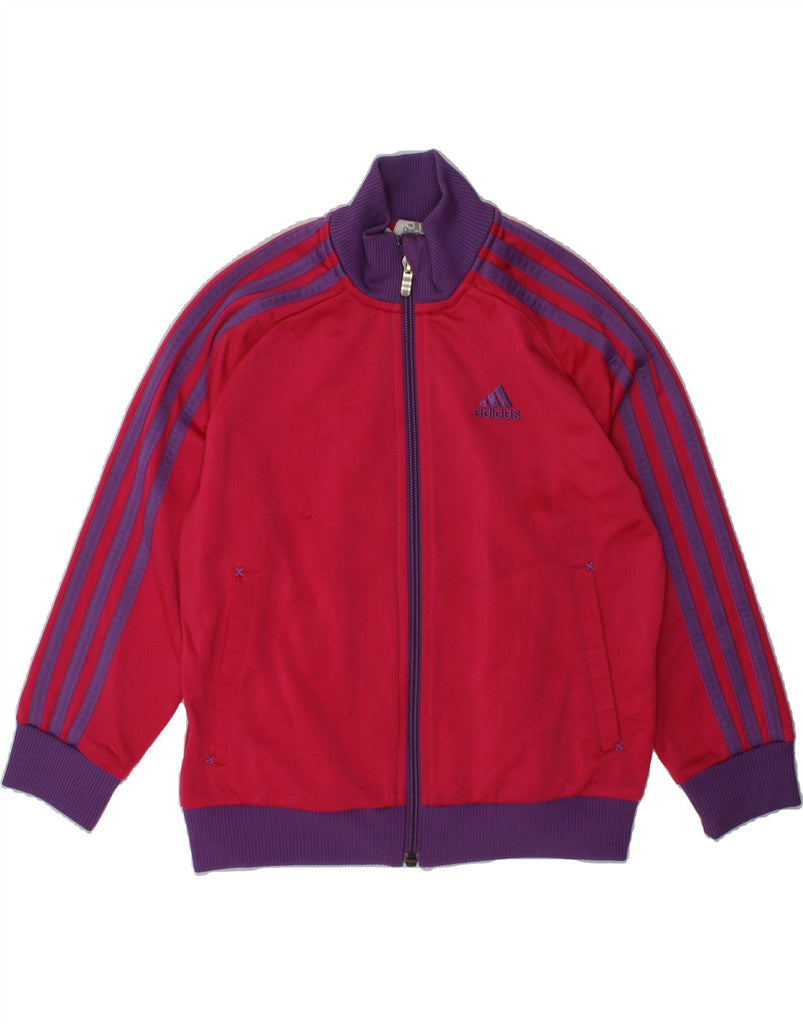 ADIDAS Girls Tracksuit Top Jacket 5-6 Years Red Polyester | Vintage Adidas | Thrift | Second-Hand Adidas | Used Clothing | Messina Hembry 