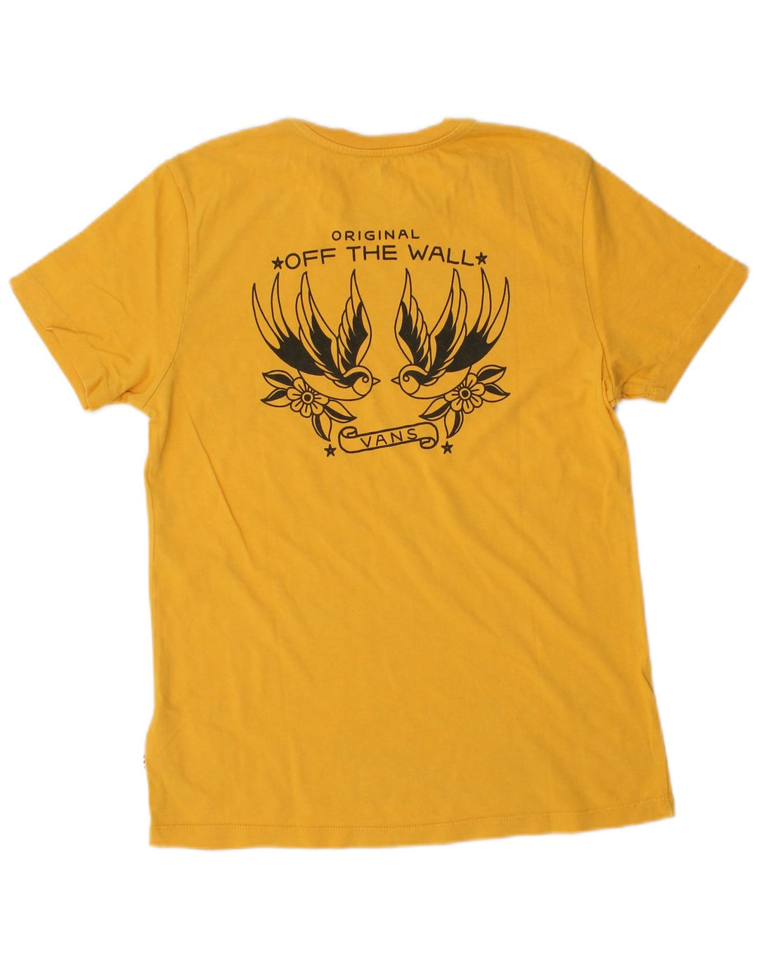 VANS Womens Graphic T-Shirt Top UK 10 Small Yellow Cotton