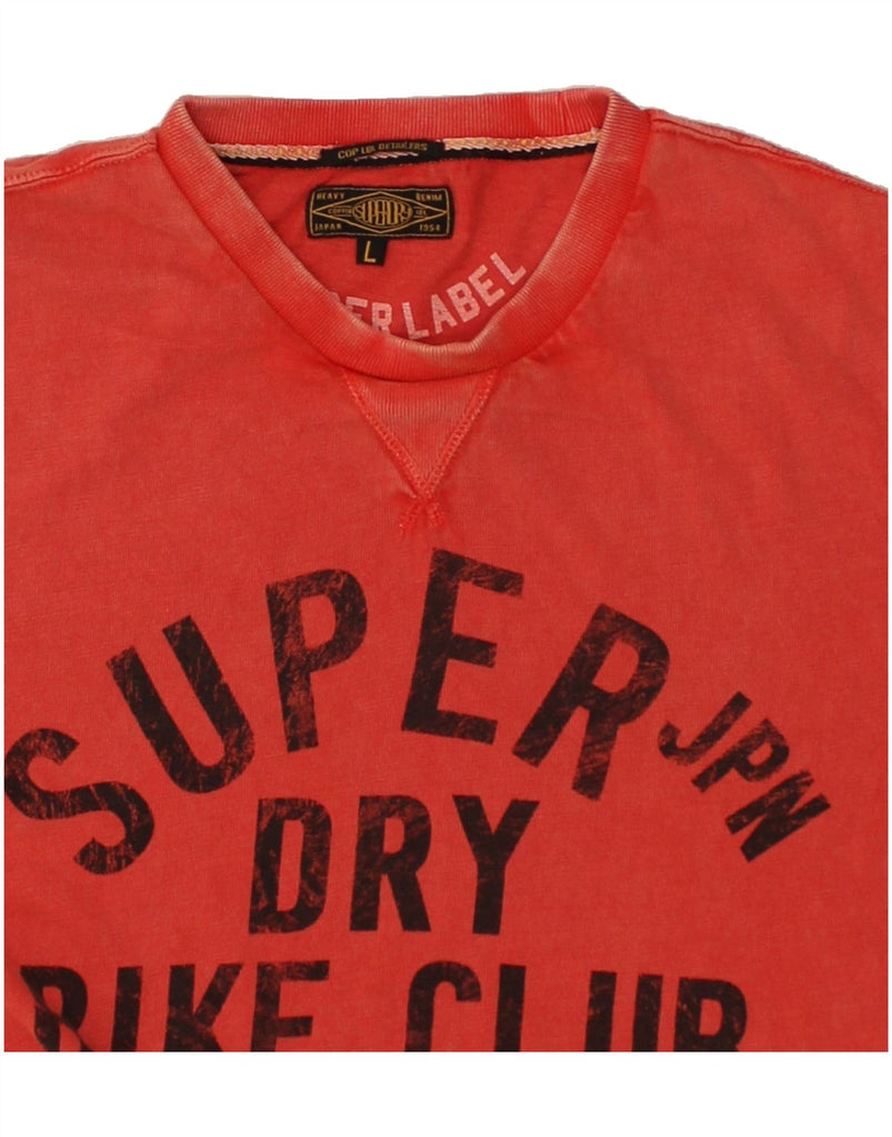 SUPERDRY Mens Graphic T-Shirt Top Large Red Cotton | Vintage Superdry | Thrift | Second-Hand Superdry | Used Clothing | Messina Hembry 