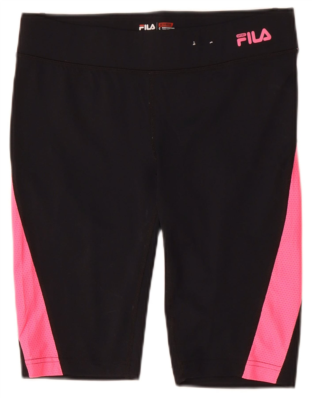 FILA Womens Sport Shorts UK 10 Small  Black Colourblock Polyester