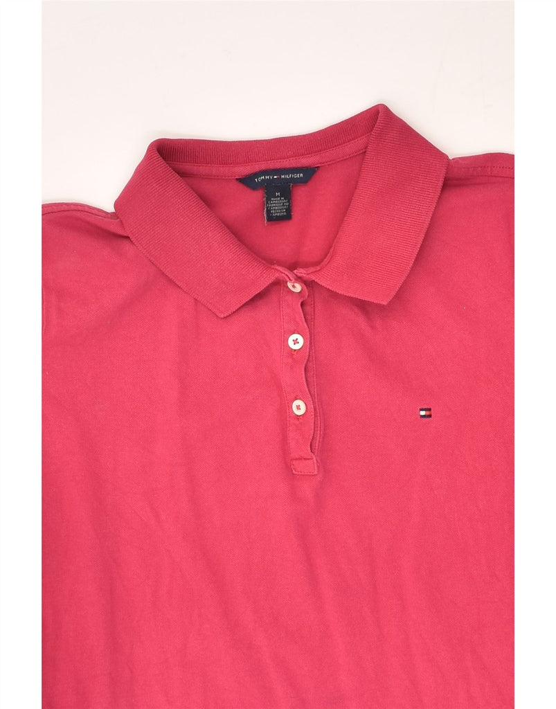 TOMMY HILFIGER Womens Polo Shirt UK 12 Medium Pink Cotton | Vintage Tommy Hilfiger | Thrift | Second-Hand Tommy Hilfiger | Used Clothing | Messina Hembry 