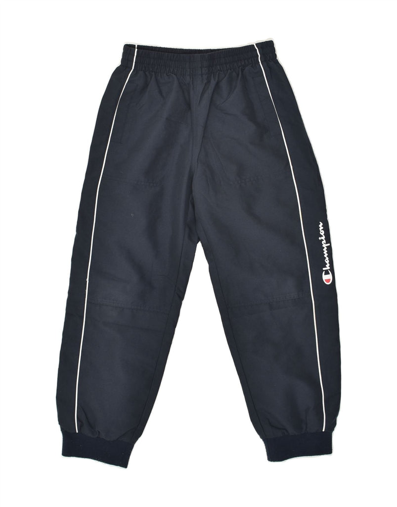 CHAMPION Boys Tracksuit Trousers Joggers 7-8 Years Navy Blue Polyamide | Vintage Champion | Thrift | Second-Hand Champion | Used Clothing | Messina Hembry 