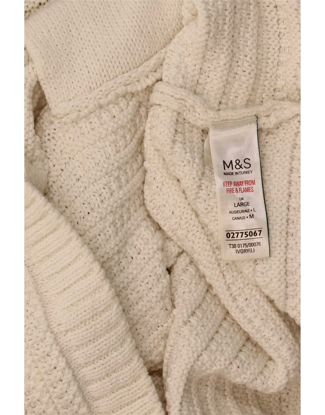Marks & Spencer Womens Crop Cardigan Sweater UK 16 Large Off White