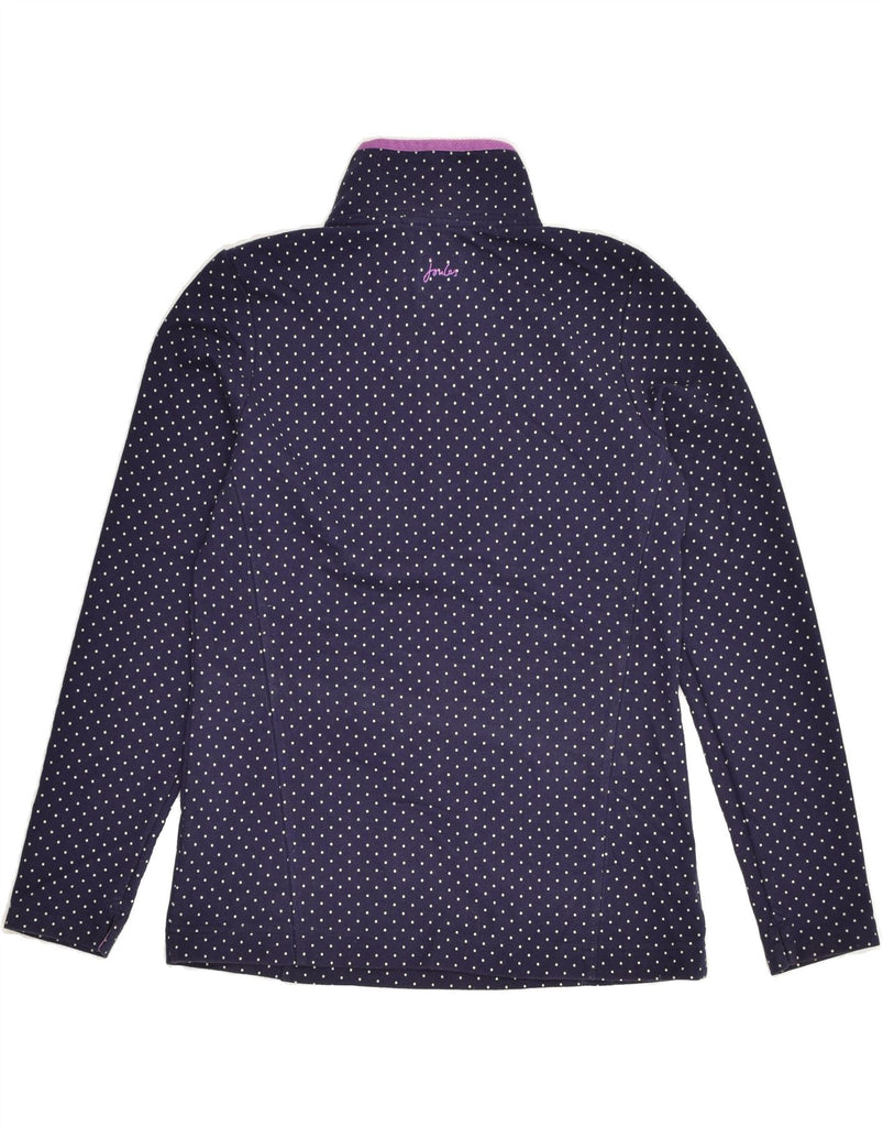 JOULES Womens Zip Neck Sweatshirt Jumper UK 10 Small  Purple Polka Dot | Vintage Joules | Thrift | Second-Hand Joules | Used Clothing | Messina Hembry 