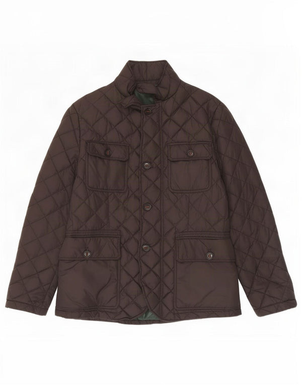 Henry Cottons Mens Quilted Jacket IT 50 Large Brown Polyester