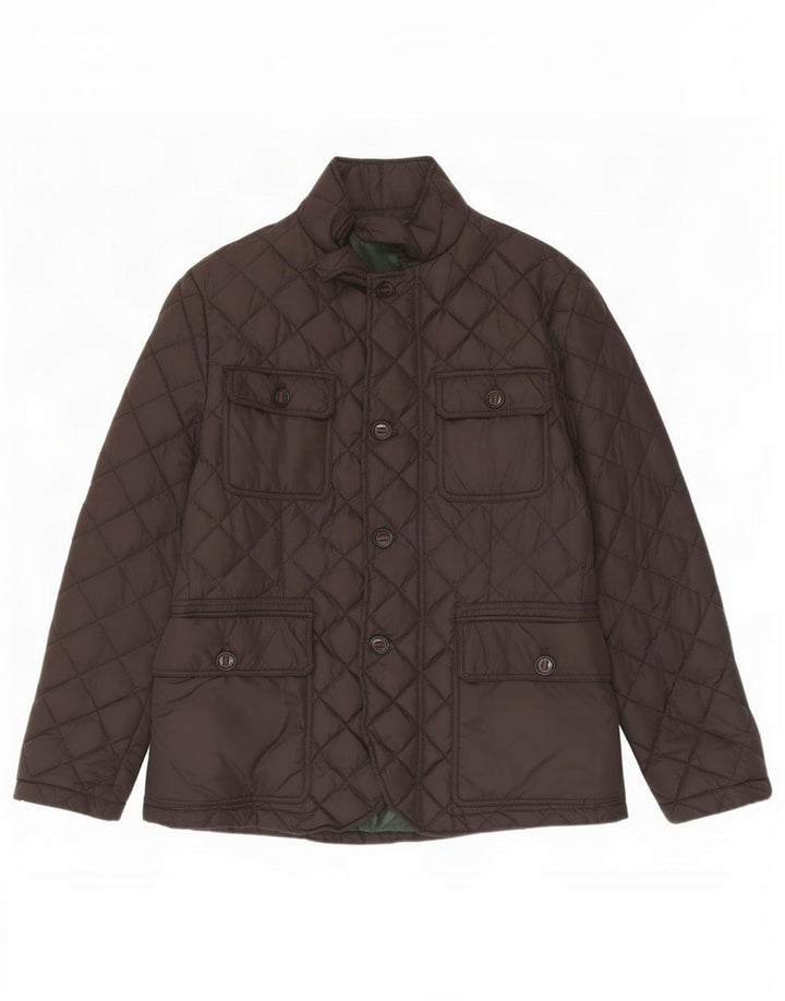 Henry Cottons Mens Quilted Jacket IT 50 Large Brown Polyester