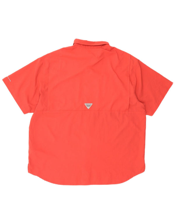 Columbia Mens Omni-Shade Short Sleeve Shirt 2XL Red Polyester
