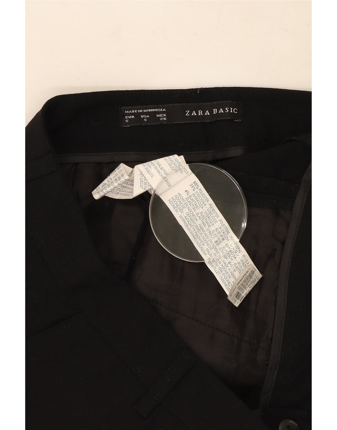 Zara Womens Chino Shorts Small W26  Black Polyester