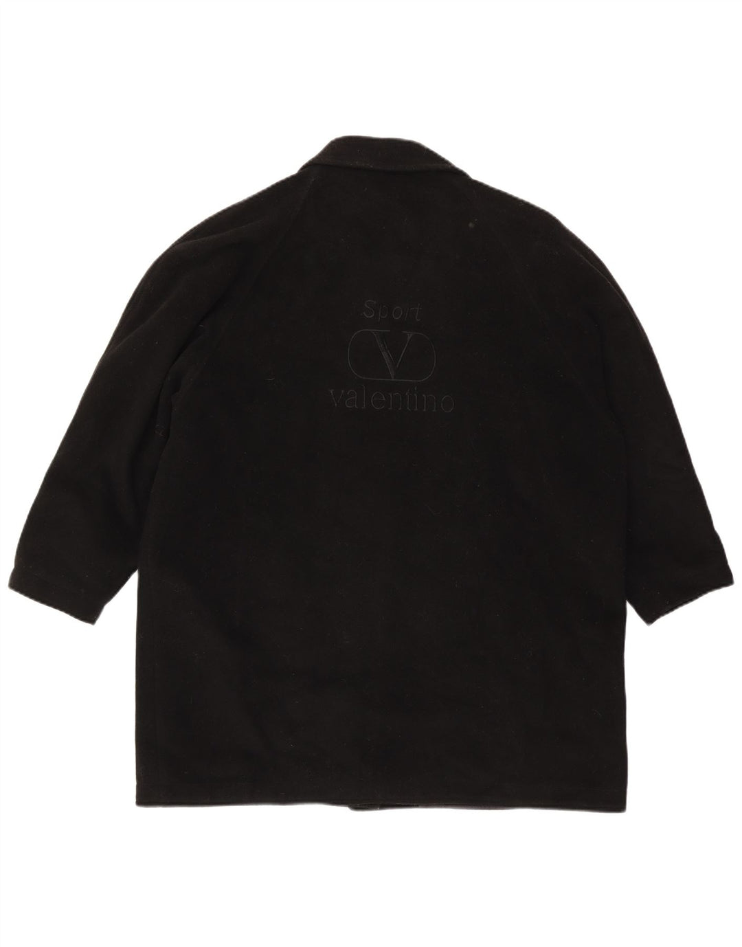 Valentino Womens Overcoat IT 46 Large Black Wool