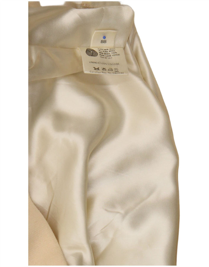 Jaeger Womens Oversized Double Breasted Coat UK 14 Medium Beige New Wool