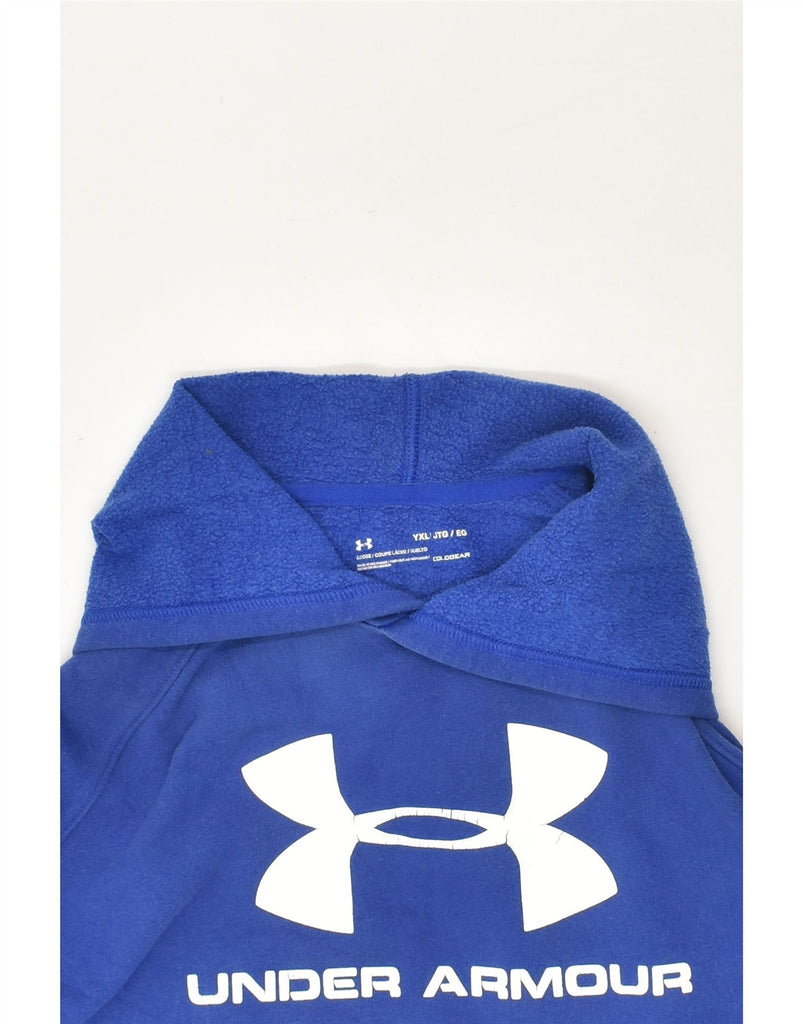 UNDER ARMOUR Boys Graphic Hoodie Jumper 13-14 Years XL Blue Cotton | Vintage Under Armour | Thrift | Second-Hand Under Armour | Used Clothing | Messina Hembry 