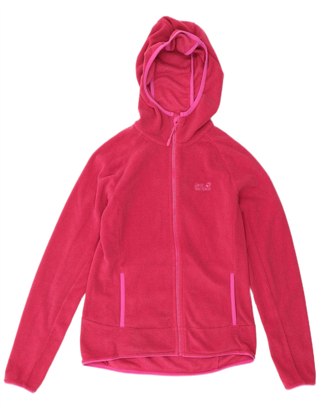 JACK WOLFSKIN Womens Zip Hoodie Sweater UK 8/10 Small Pink Polyester