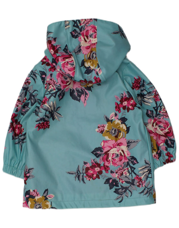 Joules Baby Girls Hooded Windbreaker Jacket 18-24 Months Blue Floral