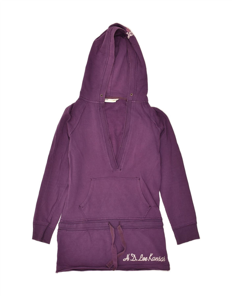 LEE Womens Hoodie Dress UK 6 XS Purple Cotton | Vintage Lee | Thrift | Second-Hand Lee | Used Clothing | Messina Hembry 