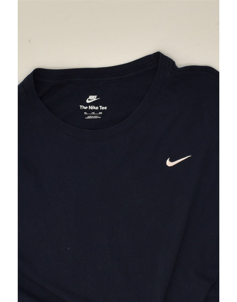 NIKE Mens The Nike Tee T-Shirt Top 2XL Navy Blue Cotton | Vintage Nike | Thrift | Second-Hand Nike | Used Clothing | Messina Hembry 