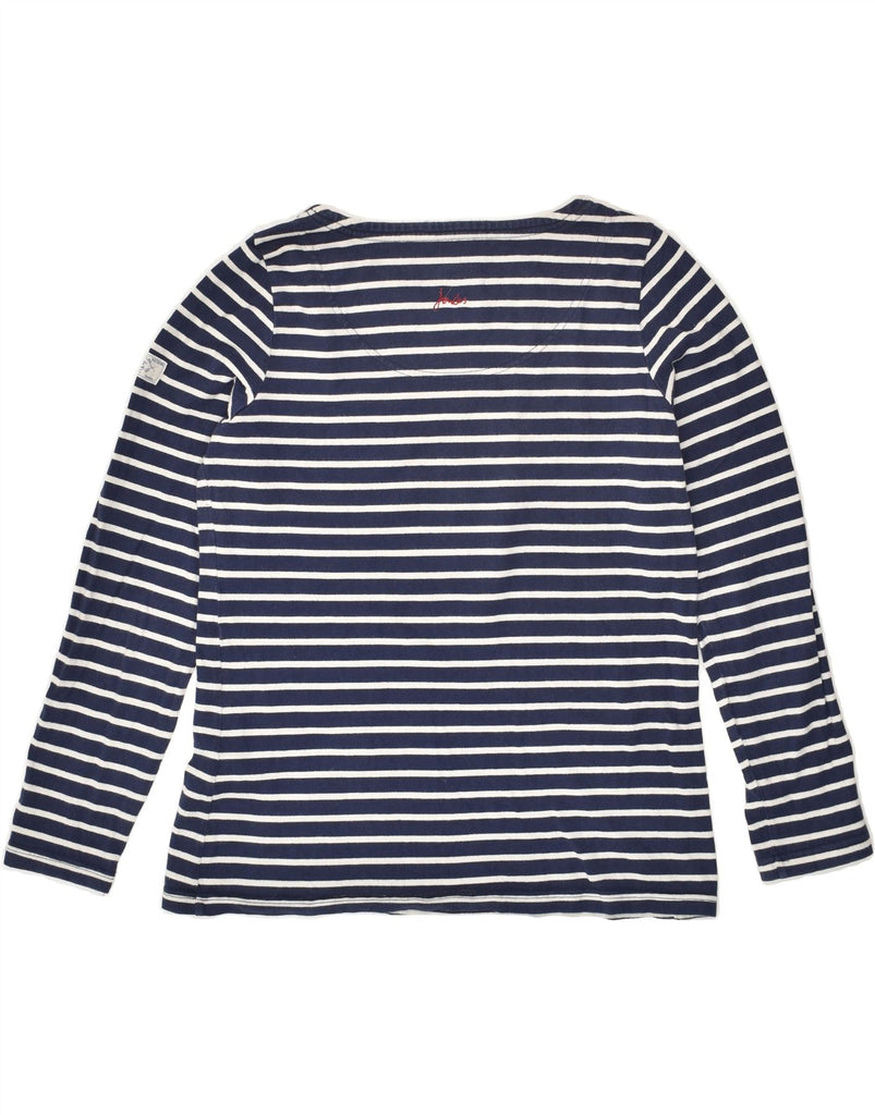 JOULES Womens Top Long Sleeve UK 12 Medium Navy Blue Striped Cotton | Vintage Joules | Thrift | Second-Hand Joules | Used Clothing | Messina Hembry 