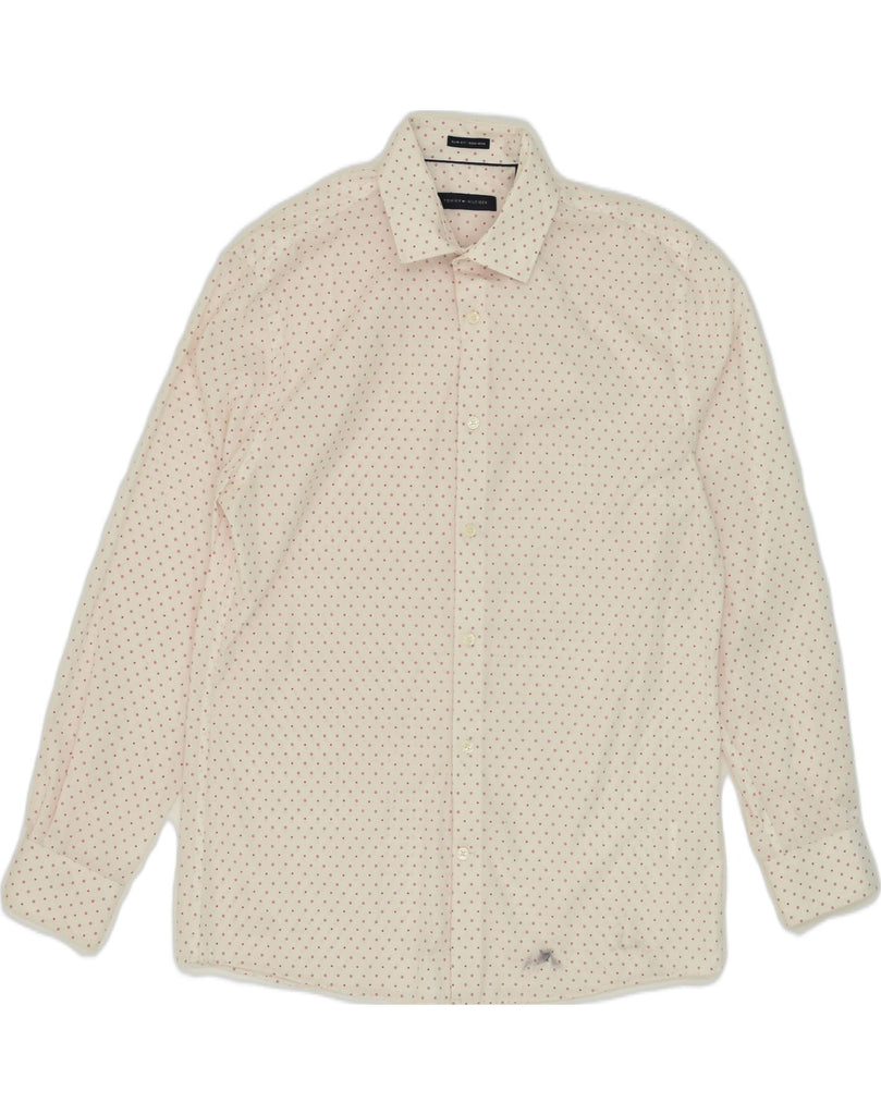 TOMMY HILFIGER Mens NON - IRON Slim Fit Shirt Size 15 1/2 Medium Pink | Vintage Tommy Hilfiger | Thrift | Second-Hand Tommy Hilfiger | Used Clothing | Messina Hembry 