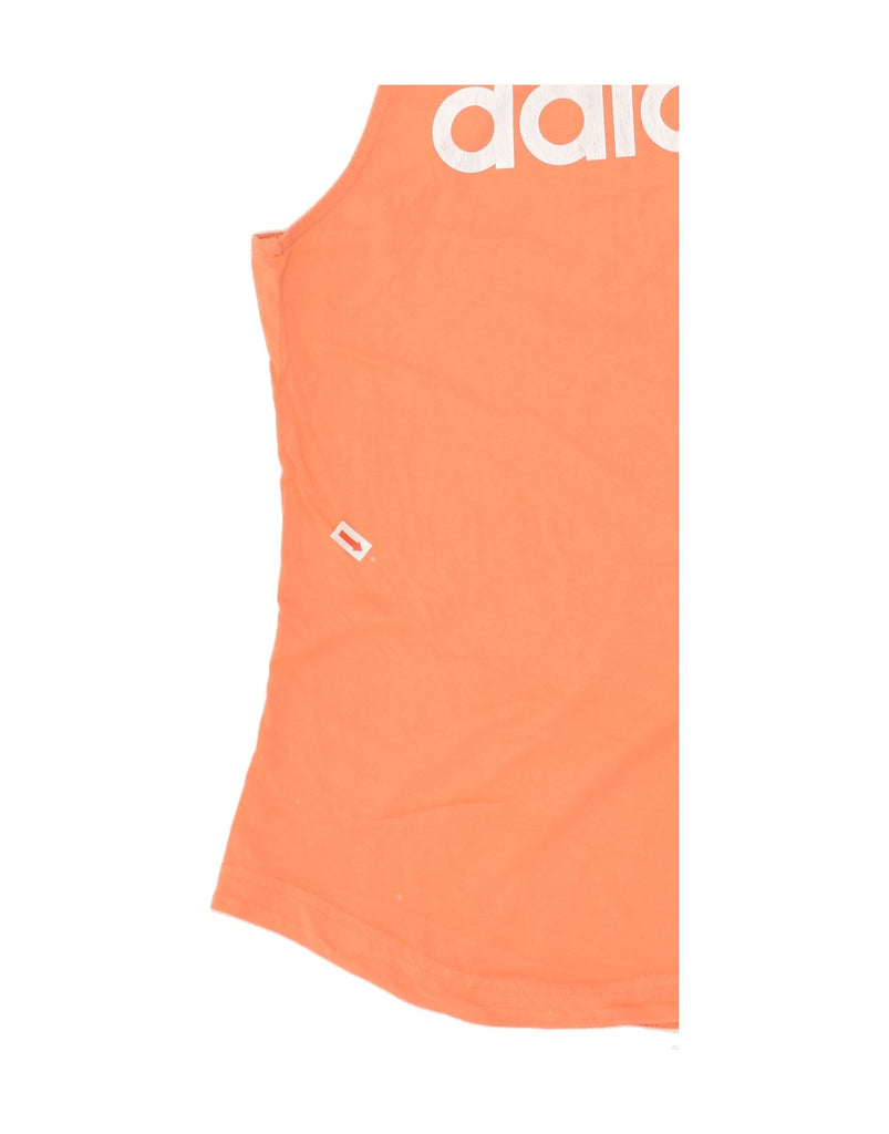 ADIDAS Womens Graphic Vest Top UK 6 XS Orange Cotton | Vintage Adidas | Thrift | Second-Hand Adidas | Used Clothing | Messina Hembry 