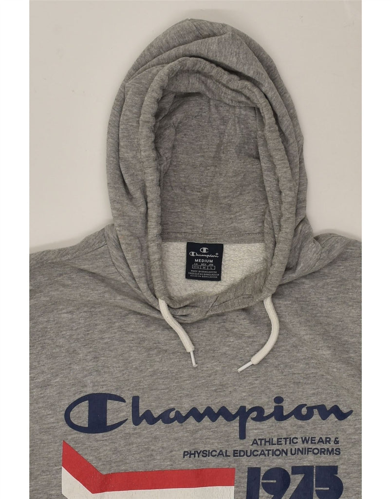 CHAMPION Mens Graphic Hoodie Jumper Medium Grey Cotton | Vintage Champion | Thrift | Second-Hand Champion | Used Clothing | Messina Hembry 