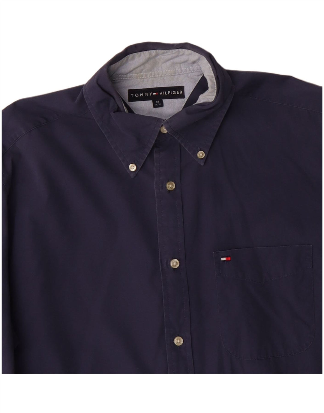 Tommy Hilfiger Mens Shirt Medium Navy Blue Cotton