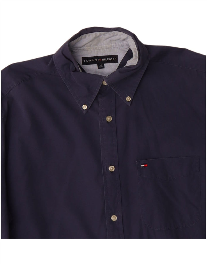 Tommy Hilfiger Mens Shirt Medium Navy Blue Cotton