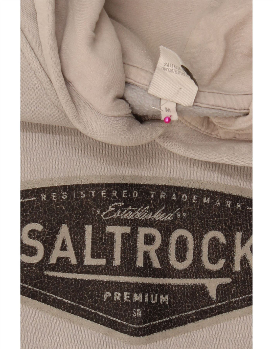 SALTROCK Mens Graphic Hoodie Jumper Medium Grey