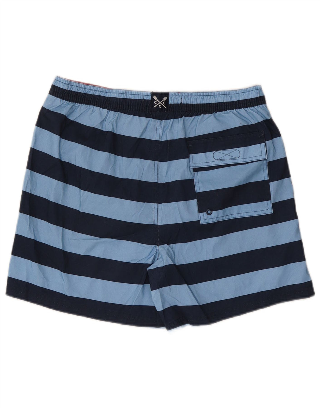 CREW CLOTHING Mens Swimming Shorts Medium  Blue Striped Polyester