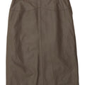 VINTAGE Womens Leather Skirt IT 42 Medium W28  Grey