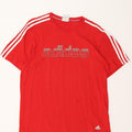 ADIDAS Mens Graphic T-Shirt Top Medium Red Cotton