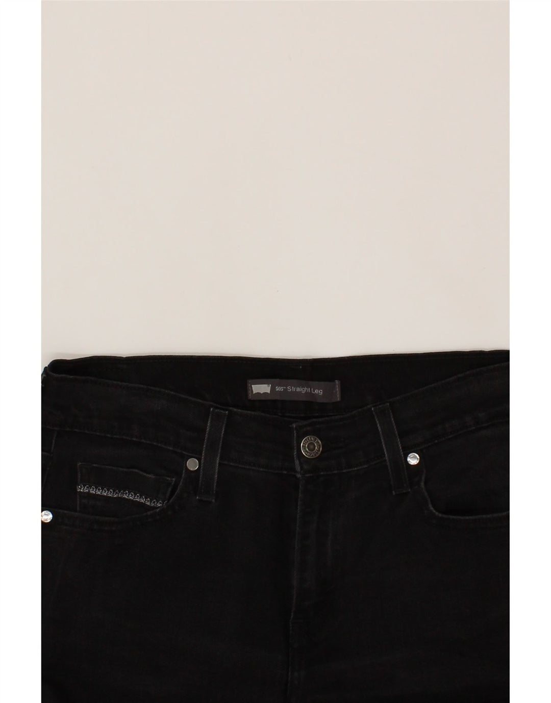LEVI'S Womens Straight Jeans W28 L30  Black Cotton Vintage Levi's and Second-Hand Levi's from Messina Hembry 