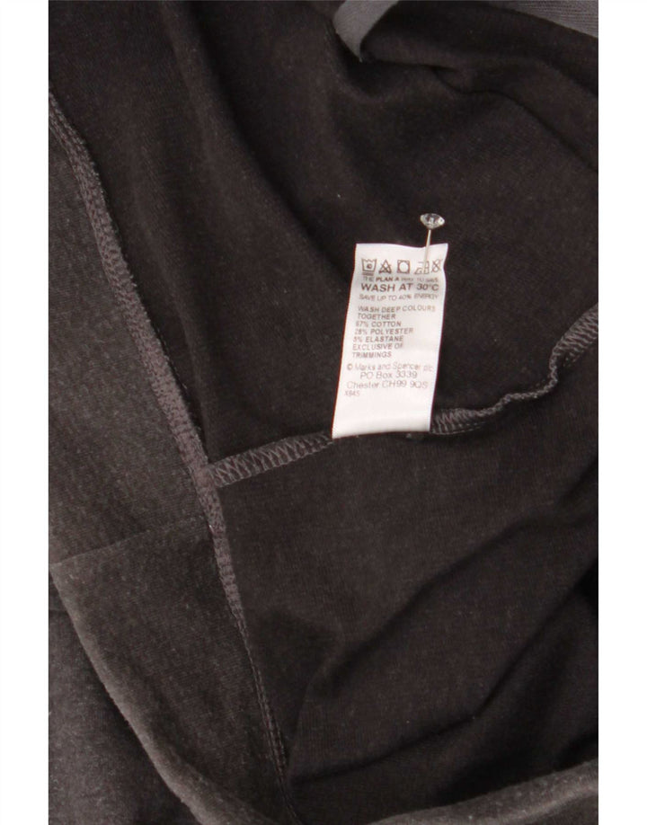 Marks & Spencer Womens Tracksuit Trousers UK 12 Medium Grey Cotton