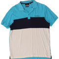 Pierre Cardin Mens Regular Fit Polo Shirt Medium Blue Colourblock Cotton