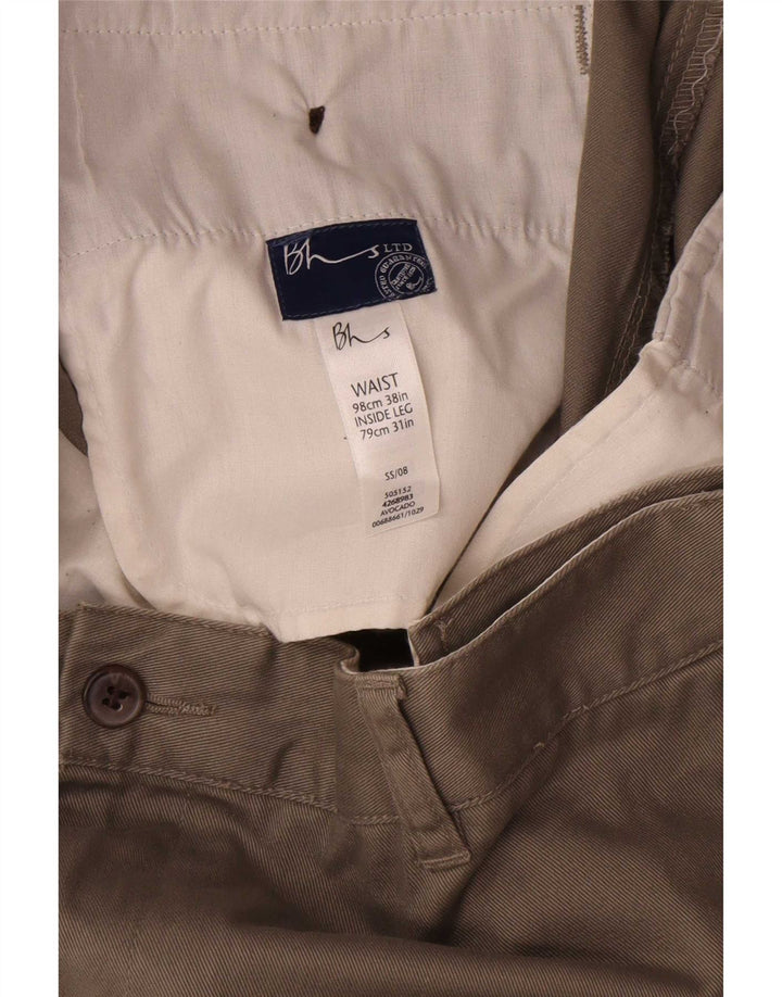 Bhs Mens Straight Chino Trousers W38 L31 Khaki Cotton