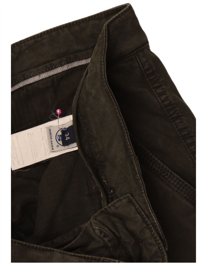 North Sails Mens Straight Cargo Trousers W34 L31 Green Cotton