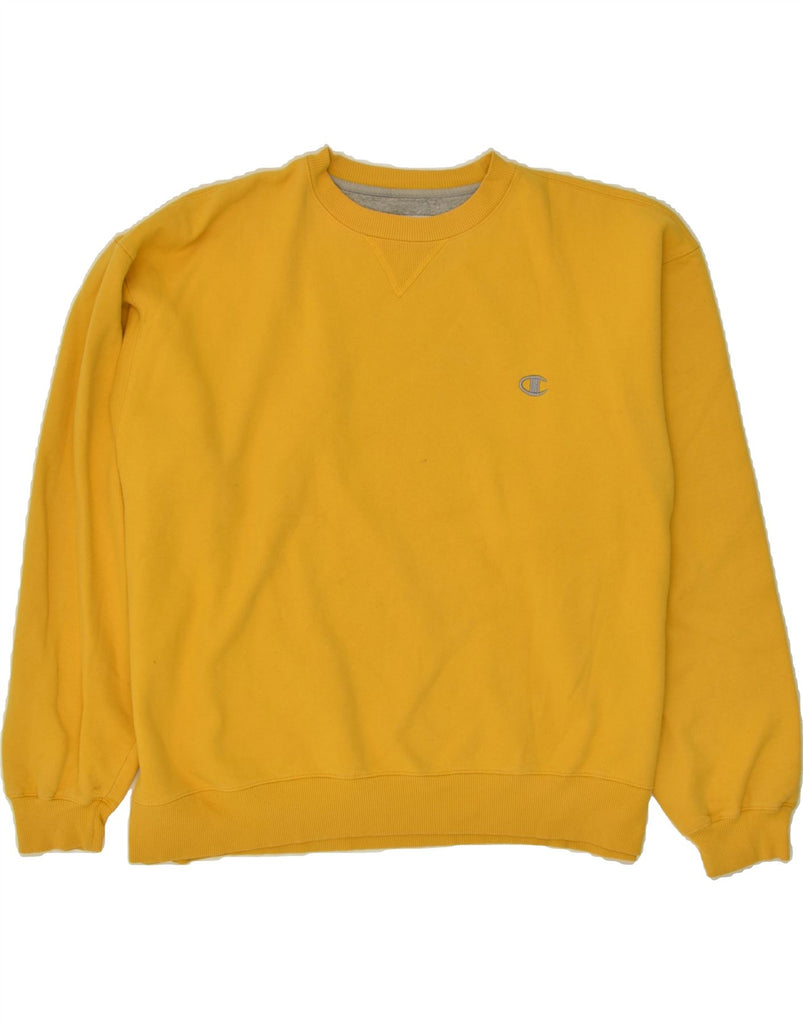 CHAMPION Mens Authentic Sweatshirt Jumper 2XL Yellow Cotton | Vintage Champion | Thrift | Second-Hand Champion | Used Clothing | Messina Hembry 