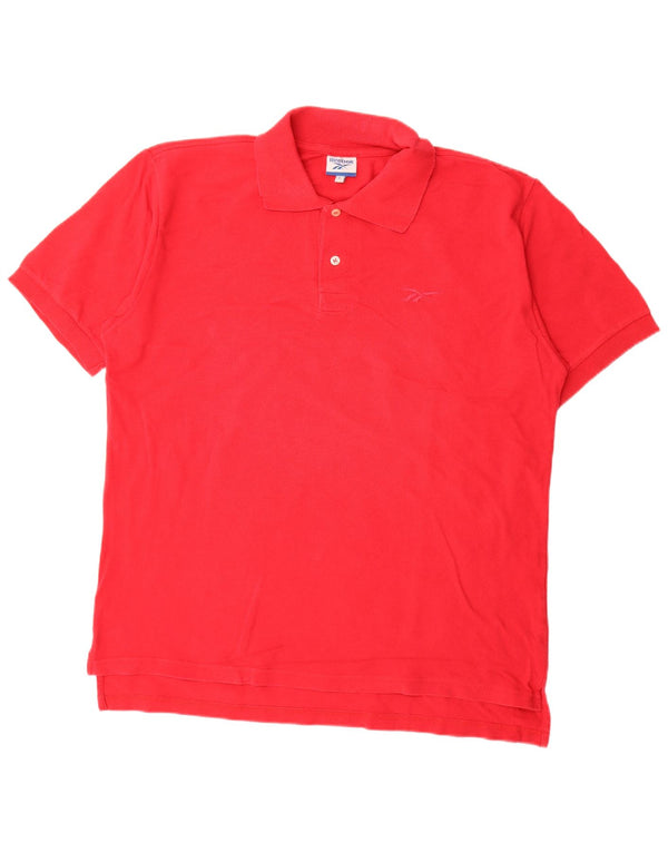 Reebok Mens Polo Shirt Large Red Cotton