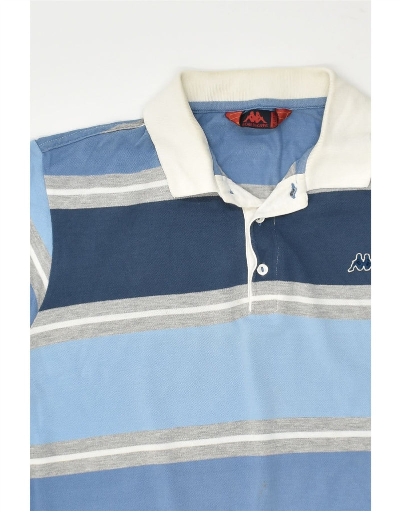 KAPPA Mens Polo Shirt 2XL Blue Striped Cotton | Vintage Kappa | Thrift | Second-Hand Kappa | Used Clothing | Messina Hembry 