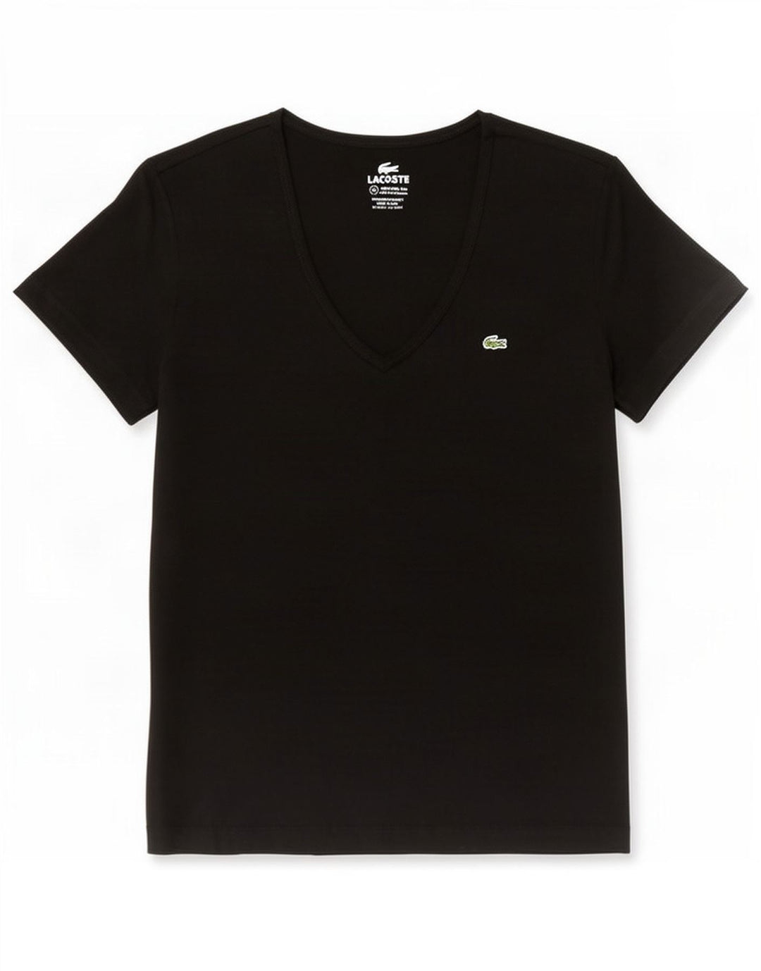 Lacoste Womens T-Shirt Top Size 42 Large Black Cotton
