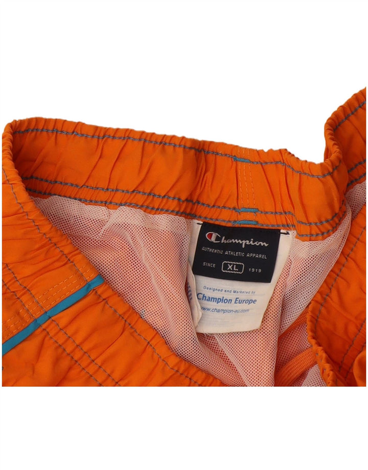 Champion Mens Graphic Swimming Shorts XL  Orange Polyester