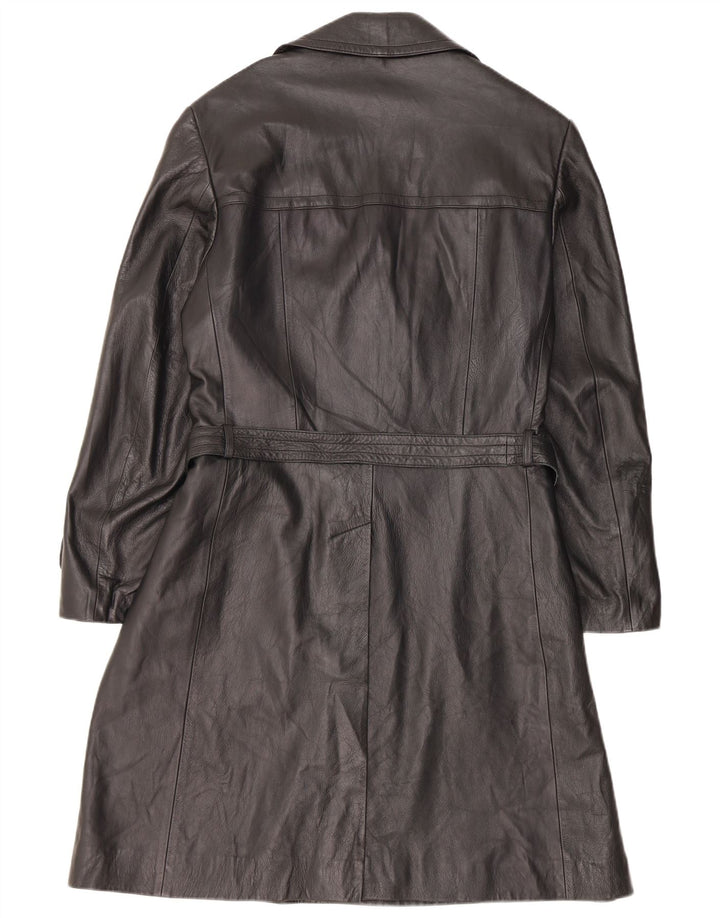 Vintage Mens Leather Coat IT 50 Large Black Leather