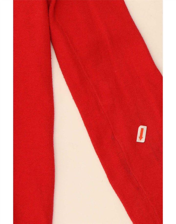 Zara Womens Cardigan Sweater UK 14 Large Red Cotton